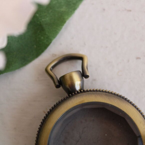Pocket Watch Case 1.5" Steampunk Retro, Gold Tone or Brass Beveled Glass Front - Picture 3 of 10